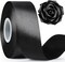 1-1/2 Inch Wide Black Satin Ribbon, 50 Yards Solid Polyester Fabric Ribbon
